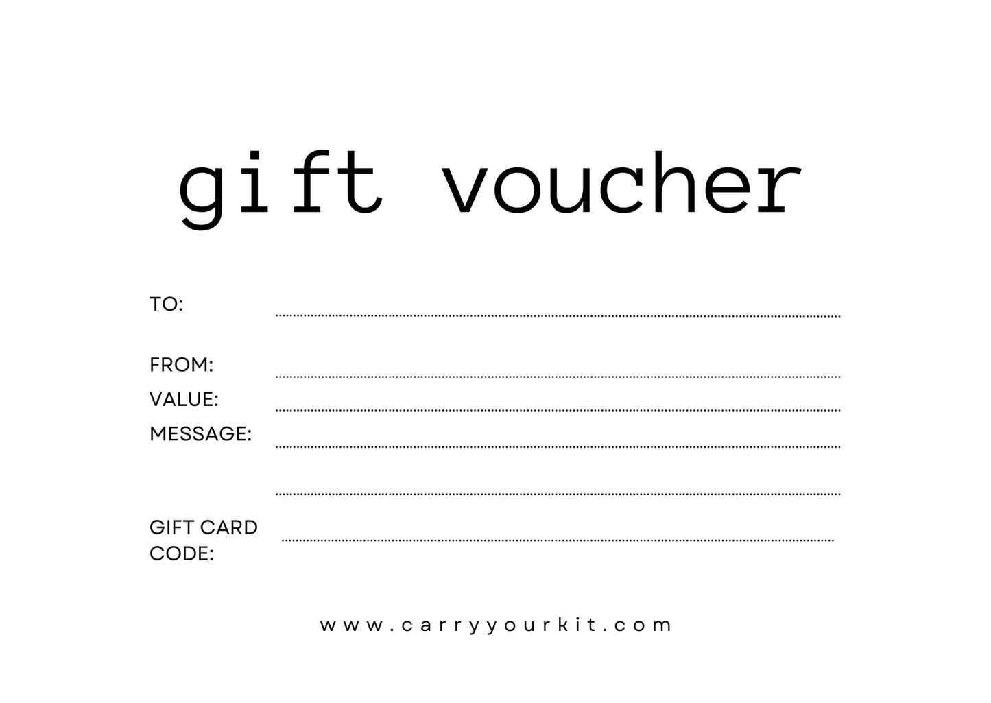 Carry Your Kit Gift Card